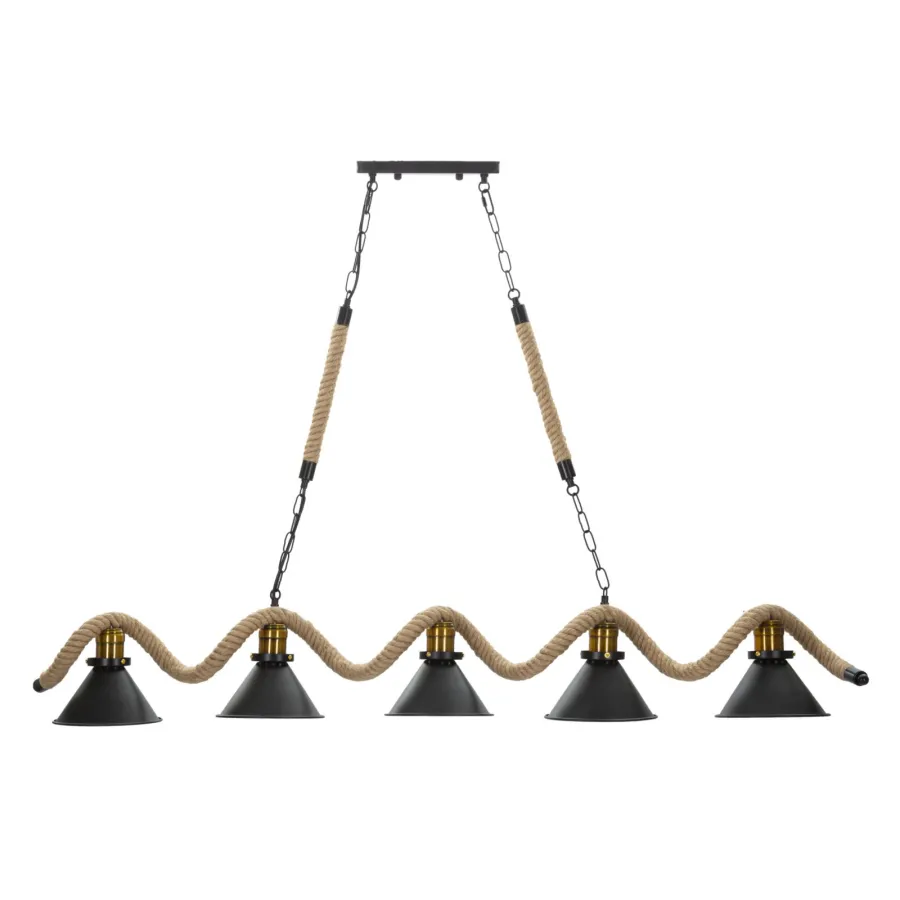 Lampa wisząca CUP/ROPE 5-punktowa 130x20x80 cm